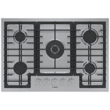 Bosch 800 Series NGM8059UC Gas Cooktop, 30 inch Exterior Width, 5 Burners, 17,000 BTU Highest Burner, Stainless Steel colour
