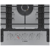 Bosch 800 Series NGM8059UC Gas Cooktop, 30 inch Exterior Width, 5 Burners, 17,000 BTU Highest Burner, Stainless Steel colour