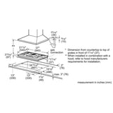 Bosch 800 Series 36" Gas Cooktop, 5 BRNR, BlkSS NGM8646UC product image