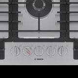 Bosch 800 Series NGM8659UC Gas Cooktop, 36 inch Exterior Width, 5 Burners, 17,000 BTU Highest Burner, Stainless Steel colour