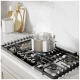 Bosch Benchmark Series NGMP659UC Gas Cooktop, 36 inch Exterior Width, 5 Burners, 6,000 BTU Highest Burner, Stainless Steel colour