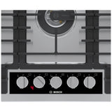 Bosch Benchmark Series NGMP659UC Gas Cooktop, 36 inch Exterior Width, 5 Burners, 6,000 BTU Highest Burner, Stainless Steel colour