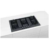 Bosch Benchmark Series NGMP677UC Gas Cooktop, 36 inch Exterior Width, 5 Burners, 14,300 BTU Highest Burner, Dark Silver colour