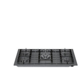 Bosch Benchmark Series NGMP677UC Gas Cooktop, 36 inch Exterior Width, 5 Burners, 14,300 BTU Highest Burner, Dark Silver colour