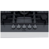 Bosch Benchmark Series NGMP677UC Gas Cooktop, 36 inch Exterior Width, 5 Burners, 14,300 BTU Highest Burner, Dark Silver colour