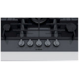 Bosch Benchmark Series NGMP677UC Gas Cooktop, 36 inch Exterior Width, 5 Burners, 14,300 BTU Highest Burner, Dark Silver colour