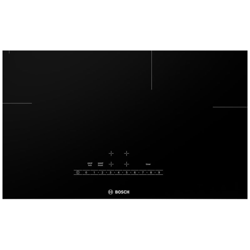 Bosch 500 Series NIT5060UC Induction Cooktop, 30 inch Exterior Width, 4 Burners, 2,400 W Highest Element, Stainless Steel colour