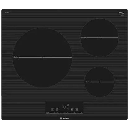 Bosch 500 Series NIT5460UC Electric Cooktop, 24 inch Exterior Width, 3 Burners, 3,700 Highest Burner Element (Watts), Black colour