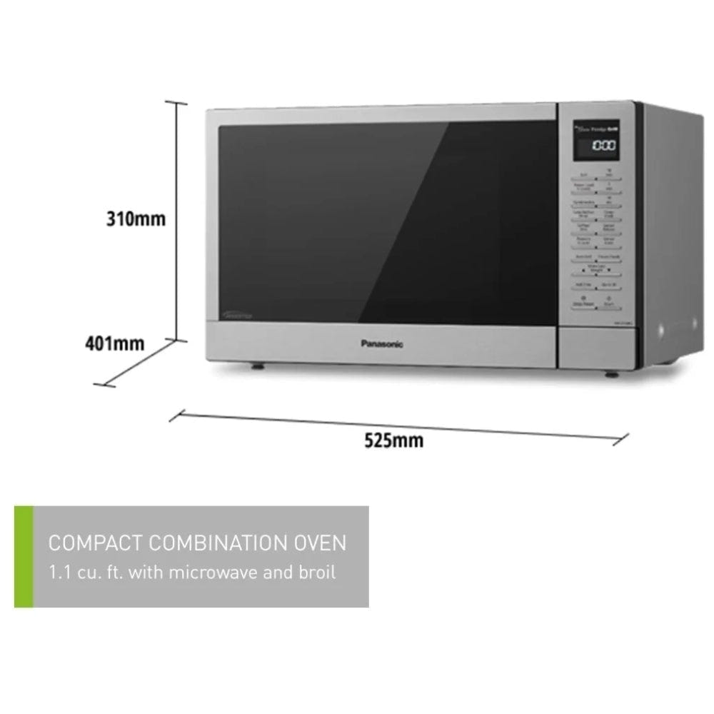 Panasonic NNGT69KSC Countertop Microwave, 20 inch Exterior Width, 1.1 cu. ft. Capacity, 1,100 W Watts, Stainless Steel colour Inverter Technology