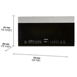 Panasonic NNSG158S Over the Range Microwave, 30 inch Exterior Width, 1.9 cu. ft. Capacity, 400 CFM, 1,000 W Watts, LED, Stainless Steel colour