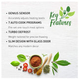 Panasonic NNSG676BC Countertop Microwave, 20 inch Exterior Width, 1.3 cu. ft. Capacity, 1,100 W Watts, Black colour