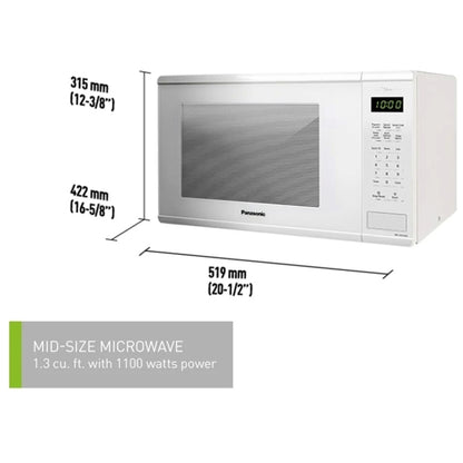 Panasonic NNSG676WC Countertop Microwave, 20 inch Exterior Width, 1.3 cu. ft. Capacity, 1,100 W Watts, White colour Genius Sensor Cooking