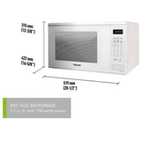 Panasonic NNSG676WC Countertop Microwave, 20 inch Exterior Width, 1.3 cu. ft. Capacity, 1,100 W Watts, White colour