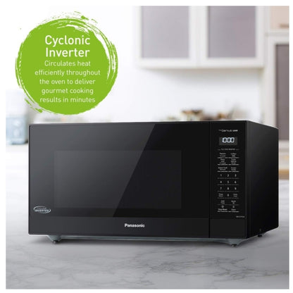 Panasonic NNST75LBC Countertop Microwave 22", 1.6 cu. ft. Capacity, 1,200 W Watts, Black colour Genius Sensor Cooking, Cyclonic Inverter