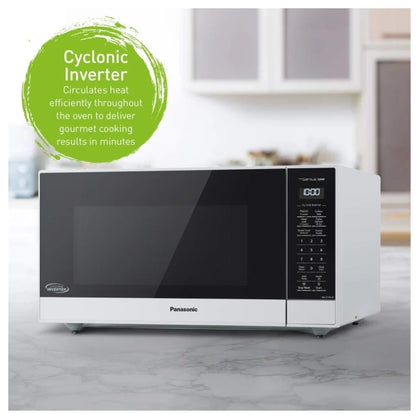Panasonic NNST75LWC Countertop Microwave, 1.6 cu. ft. Capacity, 1,200 W Watts, White colour Genius Sensor Cooking, Cyclonic Inverter