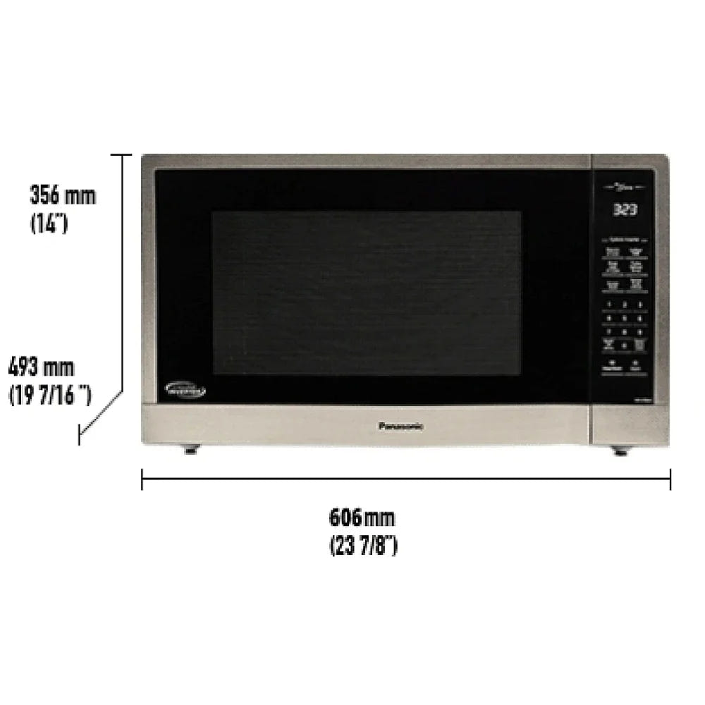 Panasonic NNST96JSC Countertop Microwave, 24 inch Exterior Width, 2.2 cu. ft. Capacity, 1,200 W Watts, Stainless Steel colour Cyclonic Inverter