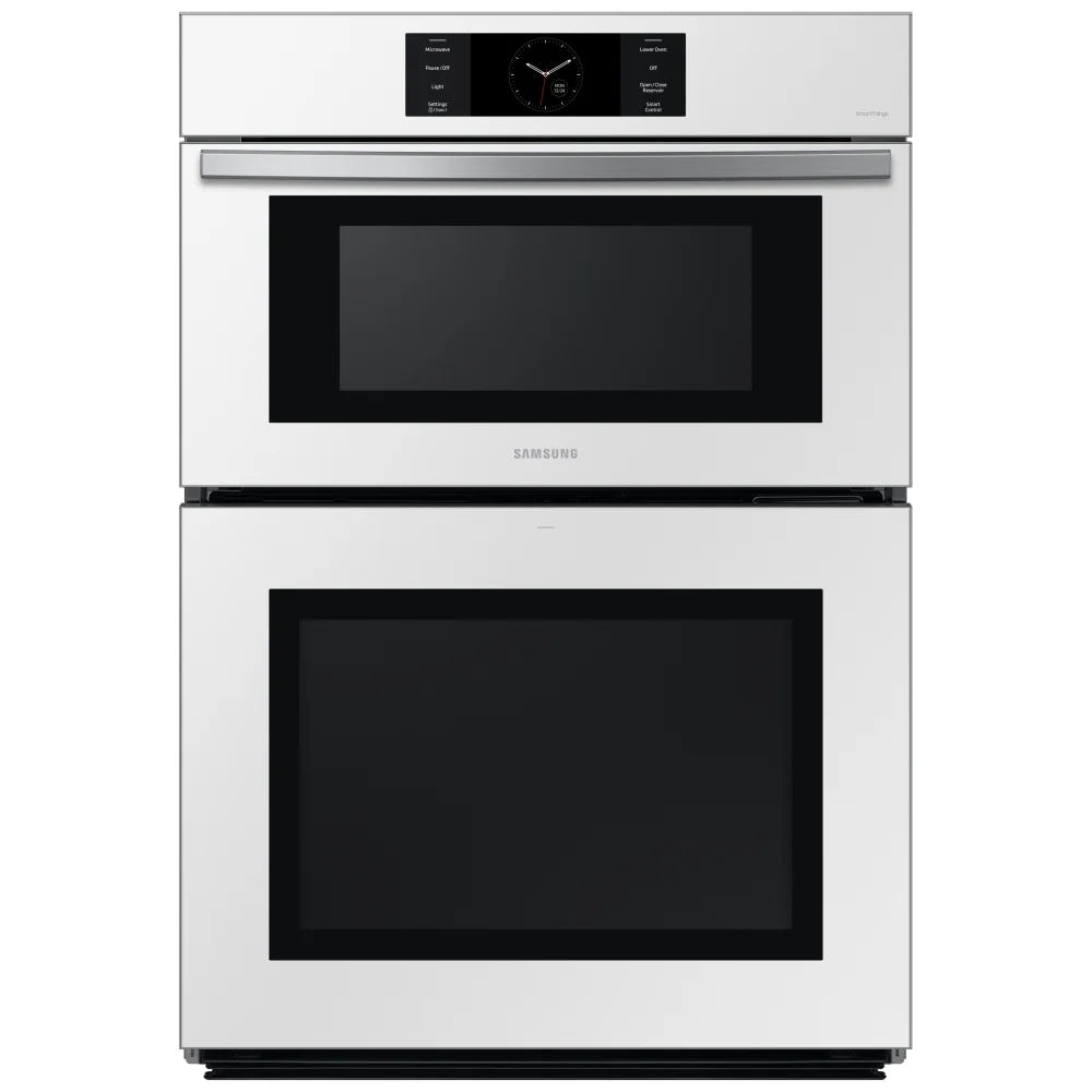 Samsung Bespoke NQ70CB700D12AA Microwave Wall Oven Combo, 30 inch Exterior Width, Convection, Self Clean, 7 cu. ft. Capacity, Temperature Probe, Wifi Enabled, Air Fry, White colour FlexDuo, Air Fry, Air Sous Vide