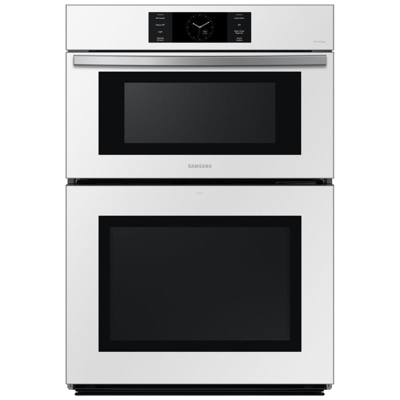Samsung Bespoke NQ70CB700D12AA Microwave Wall Oven Combo, 30 inch Exterior Width, Convection, Self Clean, 7 cu. ft. Capacity, Temperature Probe, Wifi Enabled, Air Fry, White colour