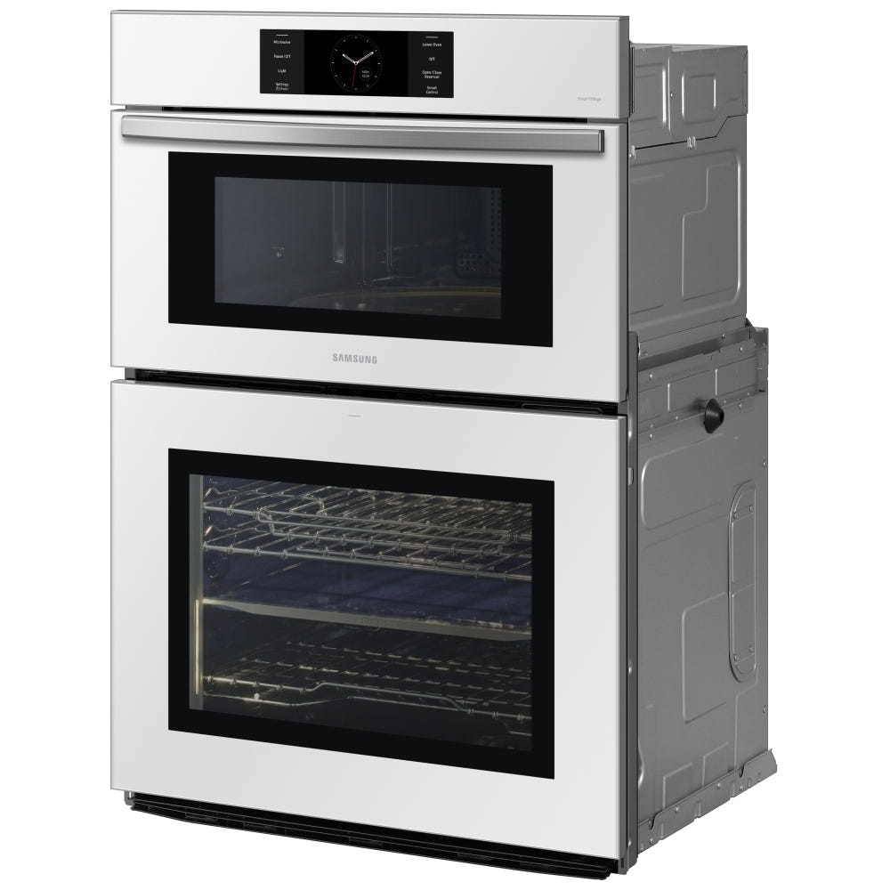 Samsung Bespoke NQ70CB700D12AA Microwave Wall Oven Combo, 30 inch Exterior Width, Convection, Self Clean, 7 cu. ft. Capacity, Temperature Probe, Wifi Enabled, Air Fry, White colour FlexDuo, Air Fry, Air Sous Vide