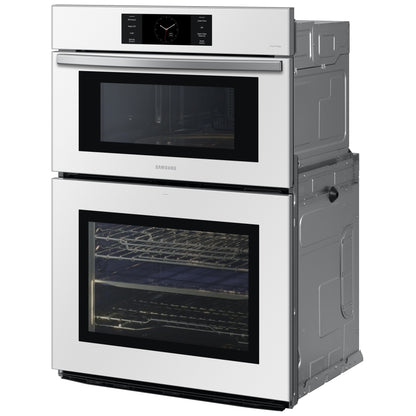 Samsung Bespoke NQ70CB700D12AA Microwave Wall Oven Combo, 30 inch Exterior Width, Convection, Self Clean, 7 cu. ft. Capacity, Temperature Probe, Wifi Enabled, Air Fry, White colour FlexDuo, Air Fry, Air Sous Vide