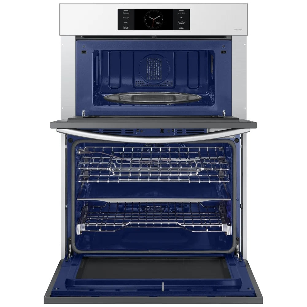 Samsung Bespoke NQ70CB700D12AA Microwave Wall Oven Combo, 30 inch Exterior Width, Convection, Self Clean, 7 cu. ft. Capacity, Temperature Probe, Wifi Enabled, Air Fry, White colour FlexDuo, Air Fry, Air Sous Vide