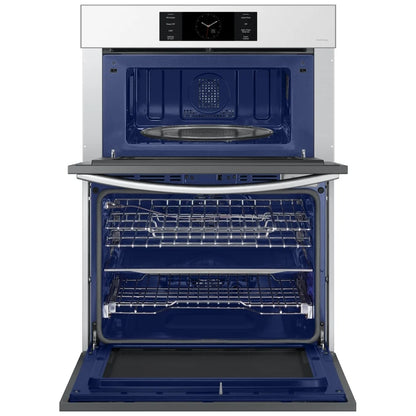 Samsung Bespoke NQ70CB700D12AA Microwave Wall Oven Combo, 30 inch Exterior Width, Convection, Self Clean, 7 cu. ft. Capacity, Temperature Probe, Wifi Enabled, Air Fry, White colour FlexDuo, Air Fry, Air Sous Vide