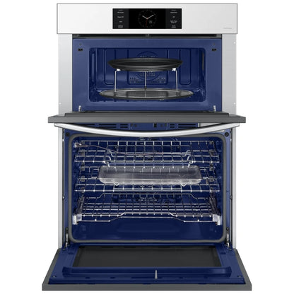Samsung Bespoke NQ70CB700D12AA Microwave Wall Oven Combo, 30 inch Exterior Width, Convection, Self Clean, 7 cu. ft. Capacity, Temperature Probe, Wifi Enabled, Air Fry, White colour FlexDuo, Air Fry, Air Sous Vide
