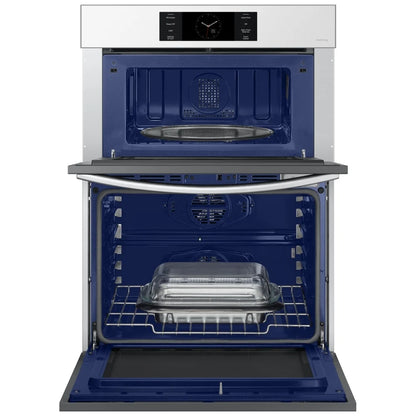 Samsung Bespoke NQ70CB700D12AA Microwave Wall Oven Combo, 30 inch Exterior Width, Convection, Self Clean, 7 cu. ft. Capacity, Temperature Probe, Wifi Enabled, Air Fry, White colour FlexDuo, Air Fry, Air Sous Vide