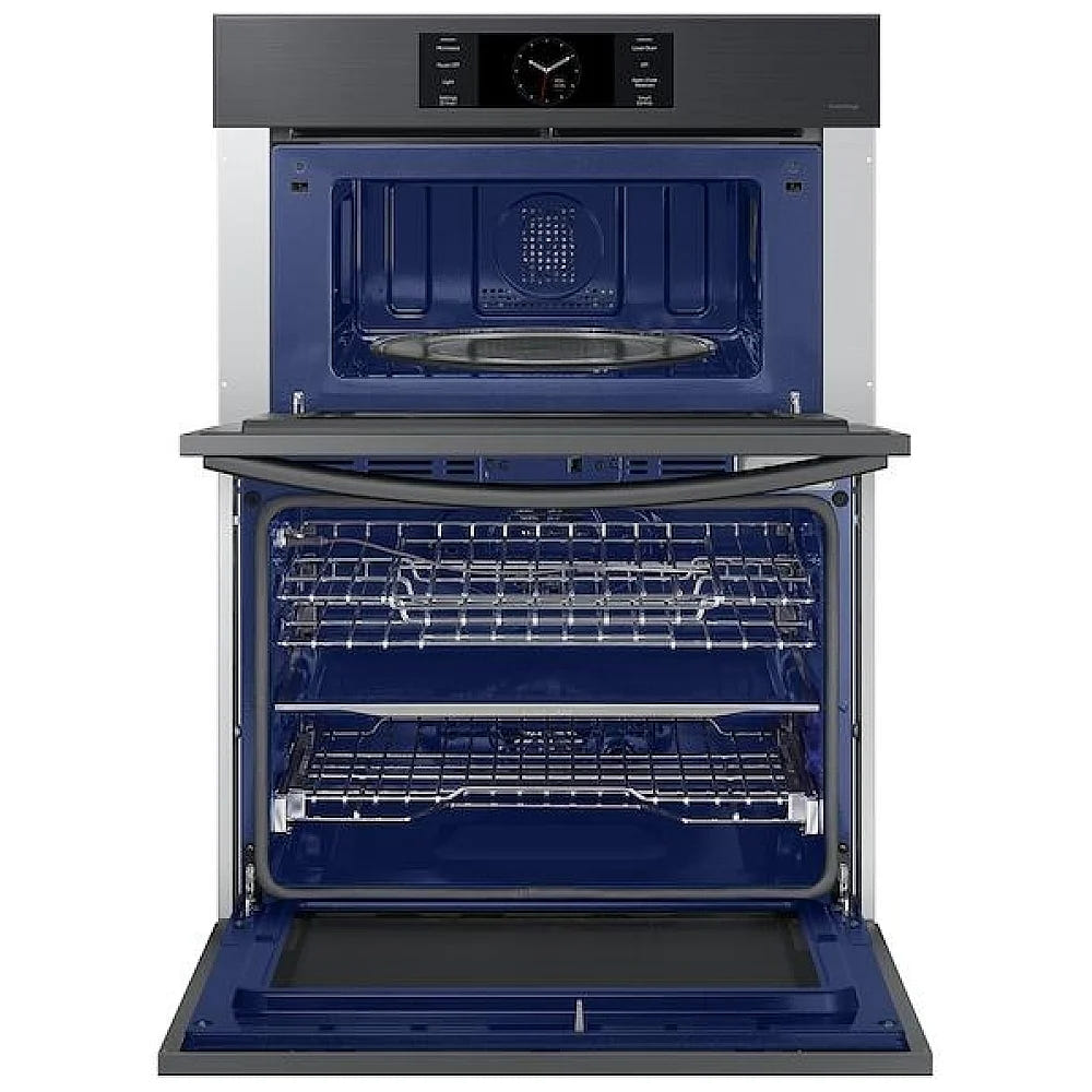 Samsung Bespoke NQ70CG700DMTAA Microwave Wall Oven Combo, 30 inch Exterior Width, Convection, Self Clean, 7 cu. ft. Capacity, Temperature Probe, Wifi Enabled, Air Fry, Black Matte Steel colour FlexDuo, Air Fry, Air Sous Vide