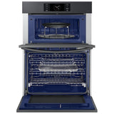 Samsung Bespoke NQ70CG700DMTAA Microwave Wall Oven Combo, 30 inch Exterior Width, Convection, Self Clean, 7 cu. ft. Capacity, Temperature Probe, Wifi Enabled, Air Fry, Black Matte Steel colour