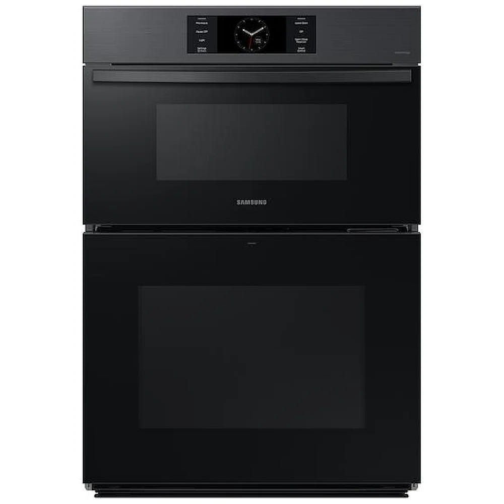 Samsung Bespoke NQ70CG700DMTAA Microwave Wall Oven Combo, 30 inch Exterior Width, Convection, Self Clean, 7 cu. ft. Capacity, Temperature Probe, Wifi Enabled, Air Fry, Black Matte Steel colour FlexDuo, Air Fry, Air Sous Vide