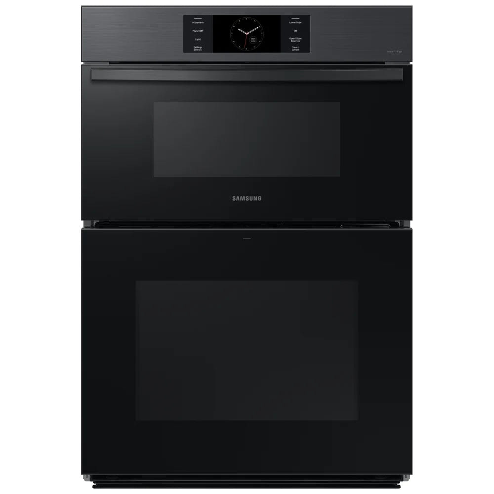 Samsung Bespoke NQ70CG700DMTAA Microwave Wall Oven Combo, 30 inch Exterior Width, Convection, Self Clean, 7 cu. ft. Capacity, Temperature Probe, Wifi Enabled, Air Fry, Black Matte Steel colour FlexDuo, Air Fry, Air Sous Vide