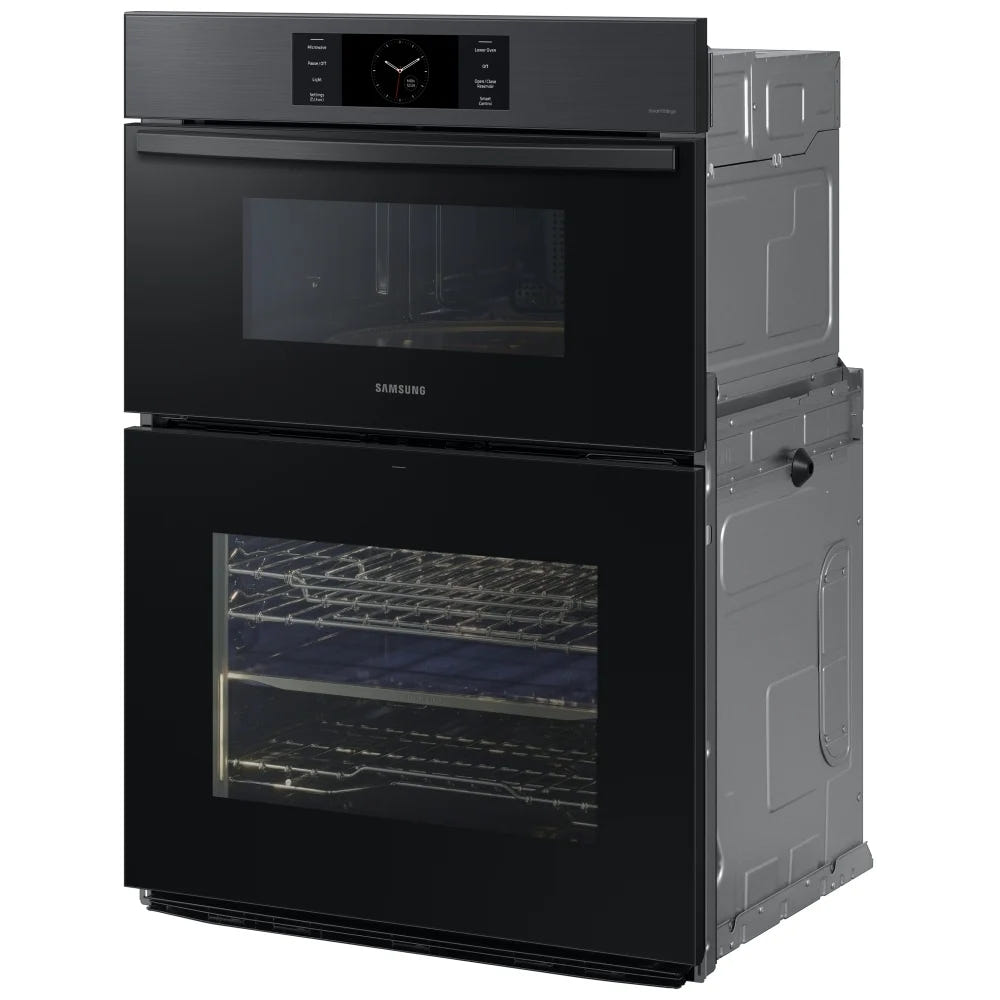 Samsung Bespoke NQ70CG700DMTAA Microwave Wall Oven Combo, 30 inch Exterior Width, Convection, Self Clean, 7 cu. ft. Capacity, Temperature Probe, Wifi Enabled, Air Fry, Black Matte Steel colour FlexDuo, Air Fry, Air Sous Vide