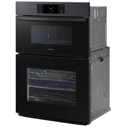 Samsung Bespoke NQ70CG700DMTAA Microwave Wall Oven Combo, 30 inch Exterior Width, Convection, Self Clean, 7 cu. ft. Capacity, Temperature Probe, Wifi Enabled, Air Fry, Black Matte Steel colour FlexDuo, Air Fry, Air Sous Vide
