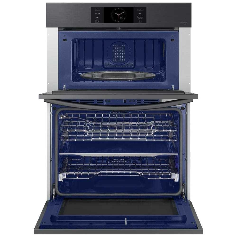 Samsung Bespoke NQ70CG700DMTAA Microwave Wall Oven Combo, 30 inch Exterior Width, Convection, Self Clean, 7 cu. ft. Capacity, Temperature Probe, Wifi Enabled, Air Fry, Black Matte Steel colour FlexDuo, Air Fry, Air Sous Vide