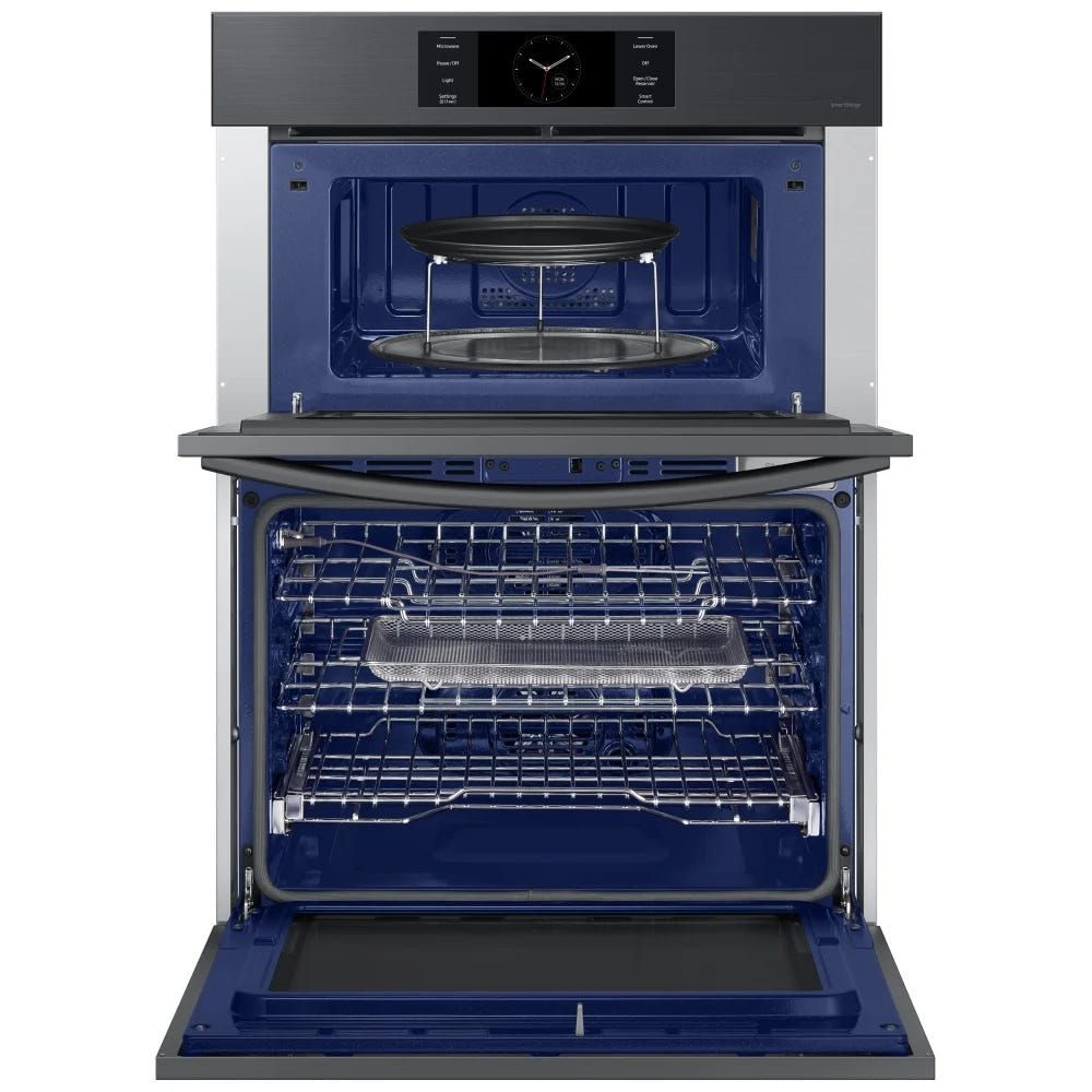 Samsung Bespoke NQ70CG700DMTAA Microwave Wall Oven Combo, 30 inch Exterior Width, Convection, Self Clean, 7 cu. ft. Capacity, Temperature Probe, Wifi Enabled, Air Fry, Black Matte Steel colour FlexDuo, Air Fry, Air Sous Vide