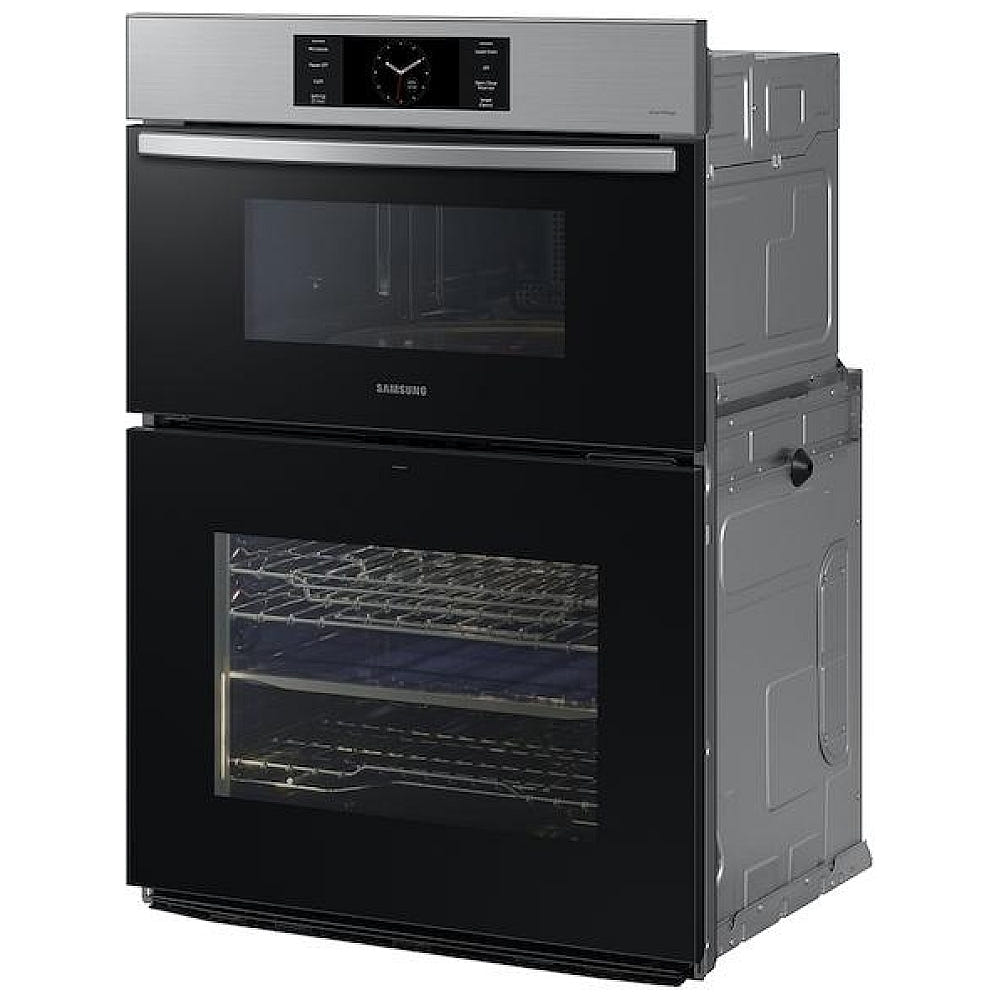 Samsung Bespoke NQ70CG700DSRAA Microwave Wall Oven Combo, 30 inch Exterior Width, Convection, Self Clean, 7 cu. ft. Capacity, Temperature Probe, Wifi Enabled, Air Fry, Stainless Steel colour FlexDuo, Air Fry, Air Sous Vide