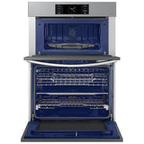Samsung Bespoke NQ70CG700DSRAA Microwave Wall Oven Combo, 30 inch Exterior Width, Convection, Self Clean, 7 cu. ft. Capacity, Temperature Probe, Wifi Enabled, Air Fry, Stainless Steel colour