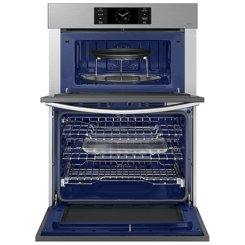 Samsung Bespoke NQ70CG700DSRAA Microwave Wall Oven Combo, 30 inch Exterior Width, Convection, Self Clean, 7 cu. ft. Capacity, Temperature Probe, Wifi Enabled, Air Fry, Stainless Steel colour FlexDuo, Air Fry, Air Sous Vide