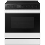 Samsung Bespoke NSE6DB850012AC Electric Range, 6.3 cu. ft. Capacity, 30 inch Exterior Width, Convection, 5 Burners, Storage Drawer, Yes, Self Clean, 3,600 W Highest Element, White colour