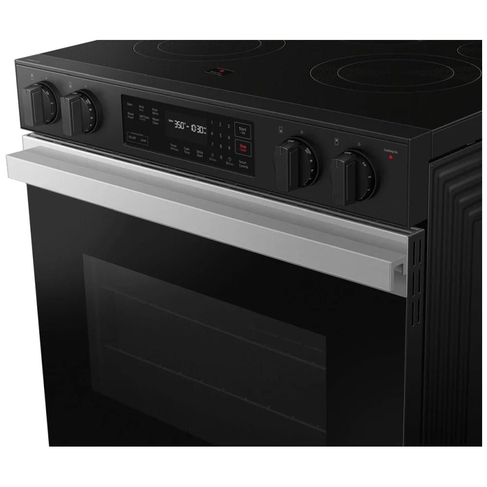Samsung Bespoke NSE6DG8100SRAC Electric Range, 6.3 cu. ft. Capacity, 30 inch Exterior Width, 5 Burners, Storage Drawer, Self Clean, 3,000 Watts Highest Burner Element, Stainless Steel colour, SmartThings™