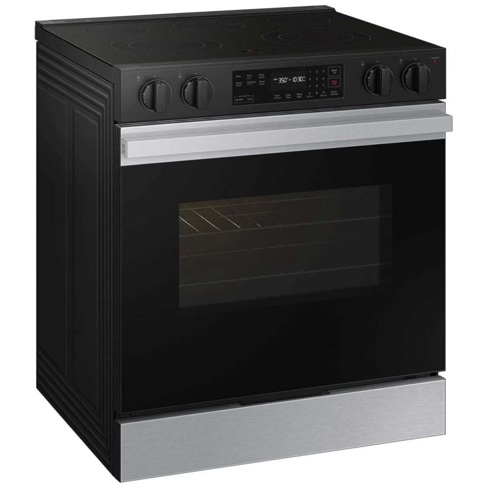 Samsung Bespoke NSE6DG8100SRAC Electric Range, 6.3 cu. ft. Capacity, 30 inch Exterior Width, 5 Burners, Stainless Steel Colour