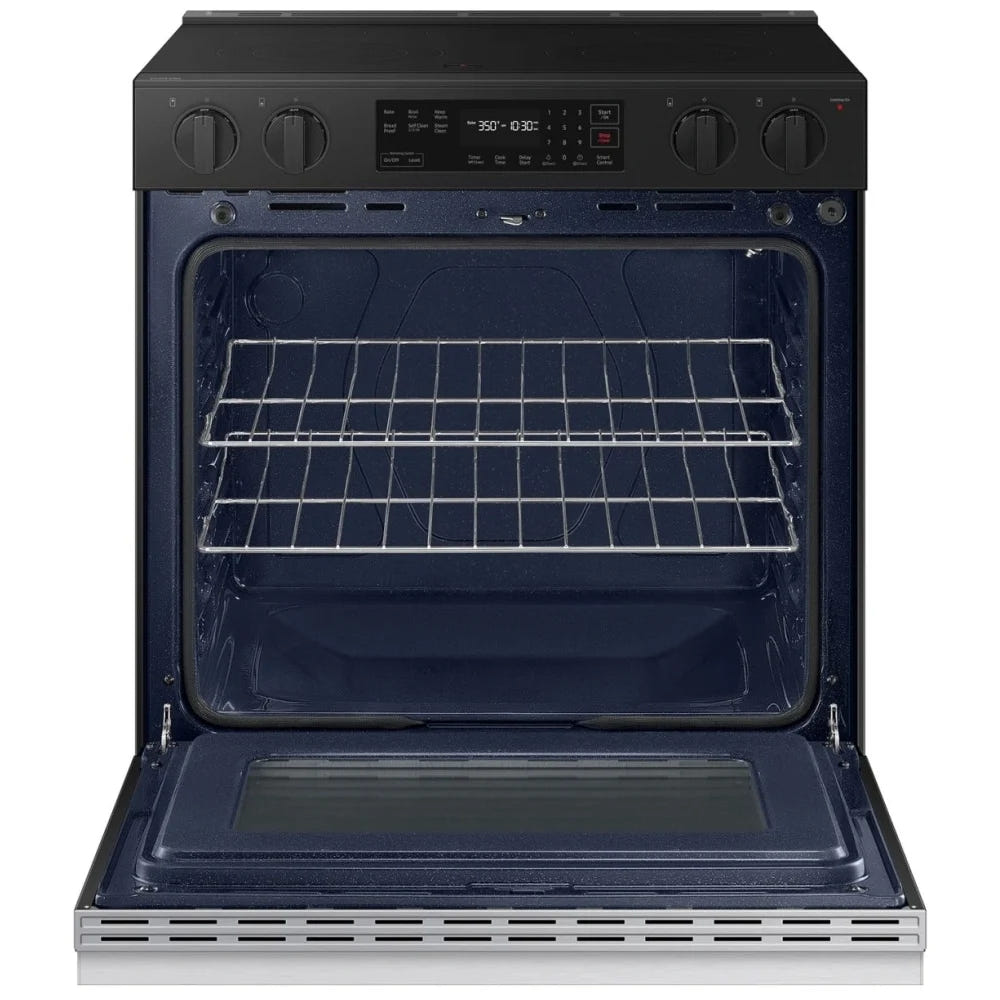 Samsung Bespoke NSE6DG8100SRAC Electric Range, 6.3 cu. ft. Capacity, 30 inch Exterior Width, 5 Burners, Storage Drawer, Self Clean, 3,000 Watts Highest Burner Element, Stainless Steel colour, SmartThings™