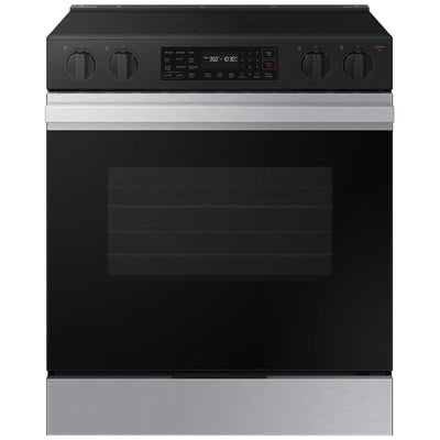 Samsung Bespoke NSE6DG8300SRAC Electric Range, 6.3 cu. ft. Capacity, 30 inch Exterior Width, Convection, 5 Burners, Storage Drawer, Air Fry, Self Clean, 3,000 Watts Highest Burner Element, Stainless Steel colour Air Fry
