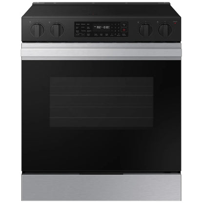 Samsung Bespoke NSE6DG8300SRAC Electric Range, 6.3 cu. ft. Capacity, 30 inch Exterior Width, Convection, 5 Burners, Storage Drawer, Air Fry, Self Clean, 3,000 Watts Highest Burner Element, Stainless Steel colour Air Fry