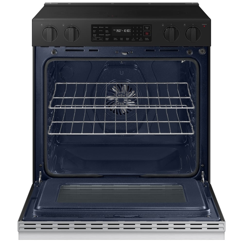 Samsung Bespoke NSE6DG8300SRAC Electric Range, 6.3 cu. ft. Capacity, 30 inch Exterior Width, Convection, 5 Burners, Storage Drawer, Air Fry, Self Clean, 3,000 Watts Highest Burner Element, Stainless Steel colour Air Fry