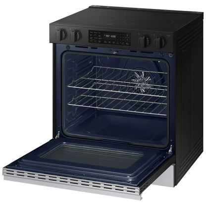 Samsung Bespoke NSE6DG8300SRAC Electric Range, 6.3 cu. ft. Capacity, 30 inch Exterior Width, Convection, 5 Burners, Storage Drawer, Air Fry, Self Clean, 3,000 Watts Highest Burner Element, Stainless Steel colour Air Fry