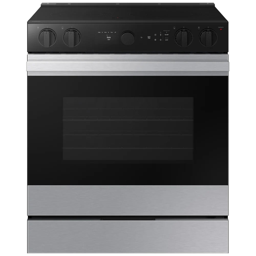 Samsung Bespoke NSE6DG8500SRAC Electric Range, 6.3 cu. ft. Capacity, 30 inch Exterior Width, True Convection, 5 Burners, Storage Drawer, & , Self Clean, 3,600 Watts Highest Burner Element, Stainless Steel colour