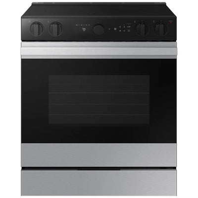 Samsung Bespoke NSE6DG8500SRAC Electric Range, 6.3 cu. ft. Capacity, 30 inch Exterior Width, True Convection, 5 Burners, Storage Drawer, & , Self Clean, 3,600 Watts Highest Burner Element, Stainless Steel colour