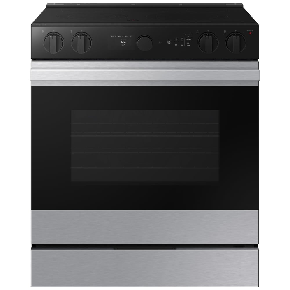 Samsung Bespoke NSE6DG8500SRAC Electric Range, 6.3 cu. ft. Capacity, 30 inch Exterior Width, True Convection, 5 Burners, Storage Drawer, &